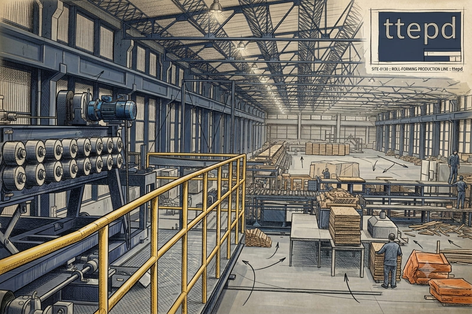 Sandwich panel production line